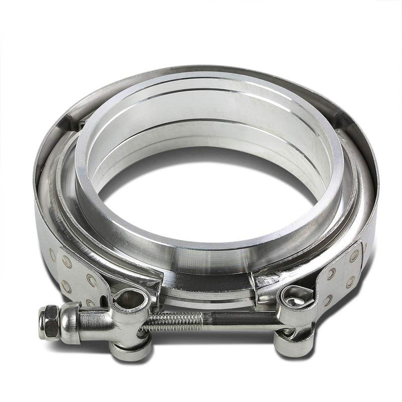 3.00" 76mm Zinc Coat V-Band Clamp+Aluminum Flange for Turbo Downpipe Intercooler-Performance-BuildFastCar