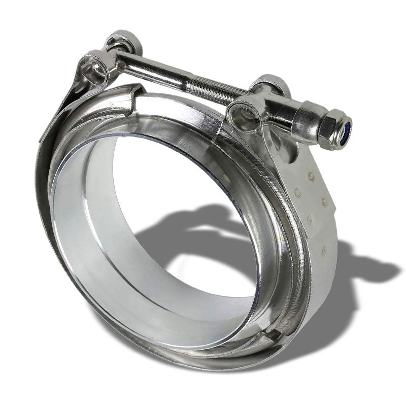 3.50&quot; 89mm Zinc Coat V-Band Clamp+Aluminum Flange for Turbo Downpipe Intercooler-Performance-BuildFastCar