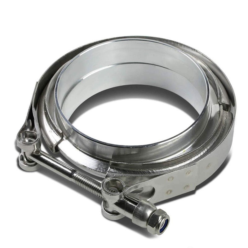 3.50" 89mm Zinc Coat V-Band Clamp+Aluminum Flange for Turbo Downpipe Intercooler-Performance-BuildFastCar