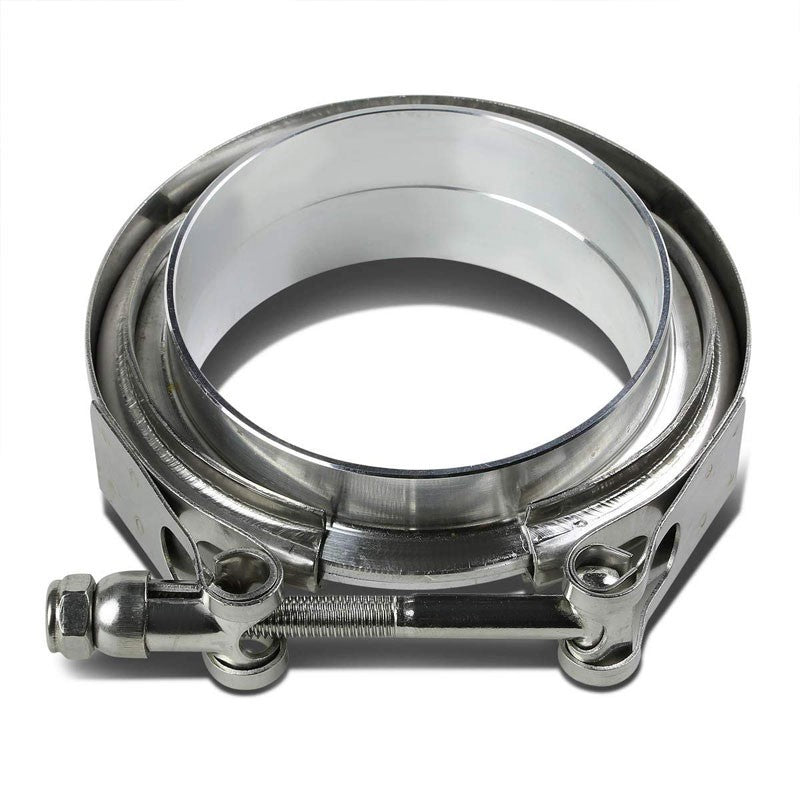 3.50" 89mm Zinc Coat V-Band Clamp+Aluminum Flange for Turbo Downpipe Intercooler-Performance-BuildFastCar