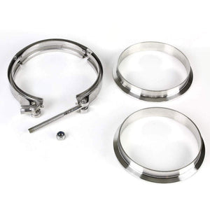 3.50" 89mm Zinc Coat V-Band Clamp+Flange for Turbo Downpipe Intercooler Exhaust-Performance-BuildFastCar