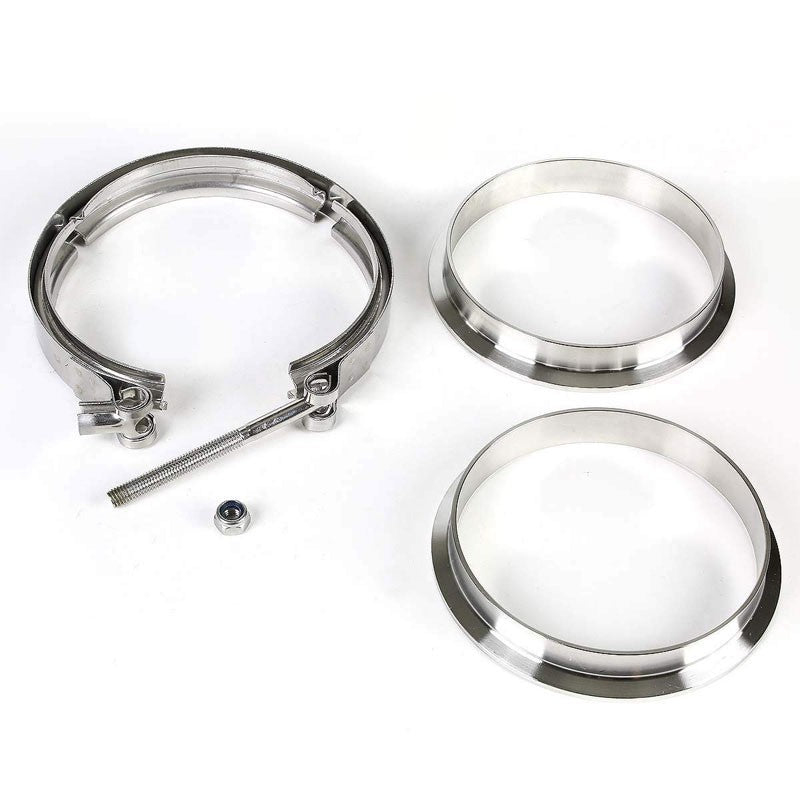 4.50" 114mm Zinc Coat V-Band Clamp+Flange for Turbo Downpipe Intercooler Exhaust-Performance-BuildFastCar