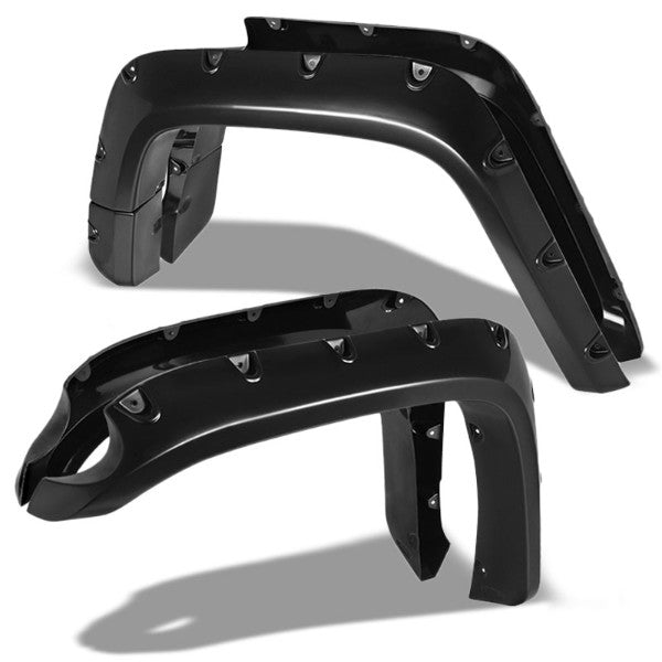 Black Smooth Pocket-Riveted Wheel Fender Flare Guard For 07-14 Toyota FJ Cruiser-Exterior-BuildFastCar