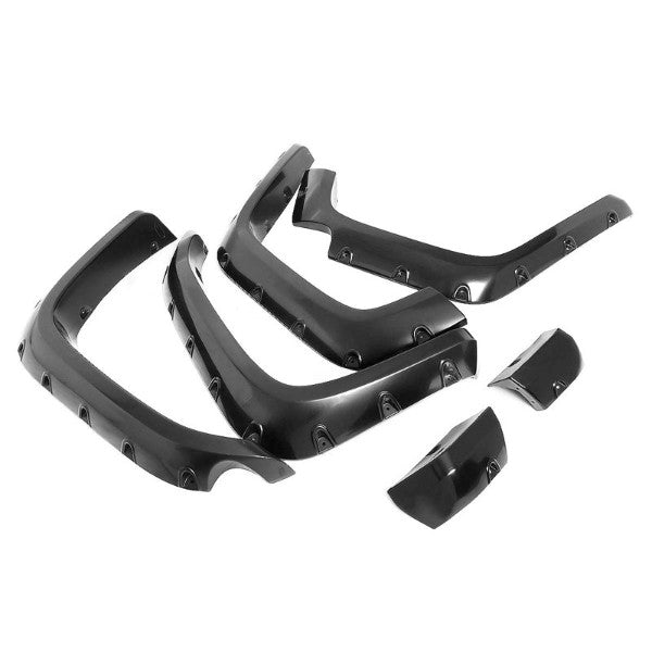 Black Smooth Pocket-Riveted Wheel Fender Flare Guard For 07-14 Toyota FJ Cruiser-Exterior-BuildFastCar
