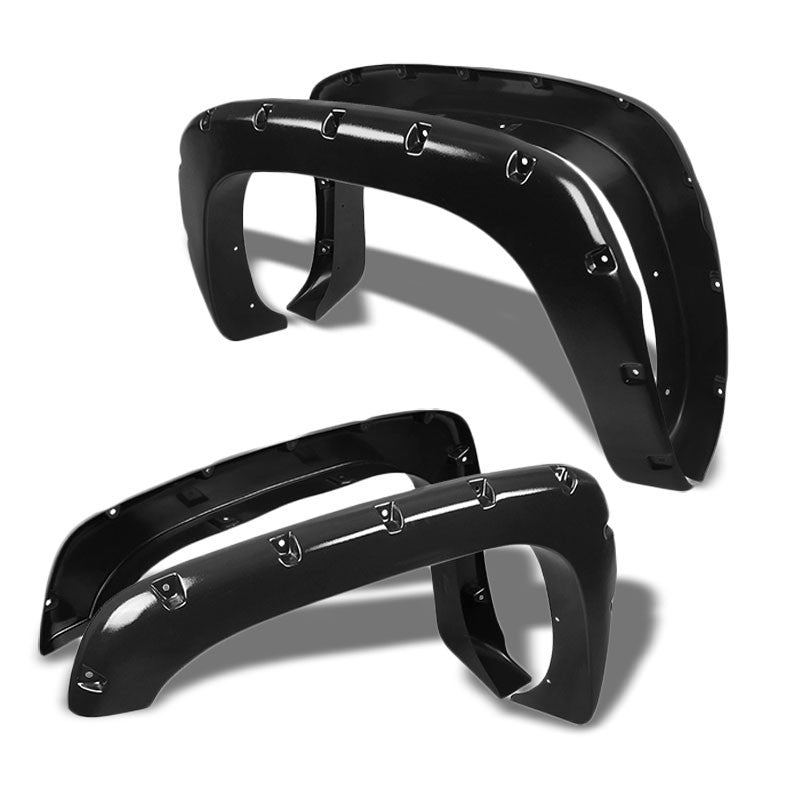 M.Black Pocket-Rivet Wheel Fender Flare For 03-06 Silverado 2500 78.7&quot;/97.6&quot; Bed-Exterior-BuildFastCar