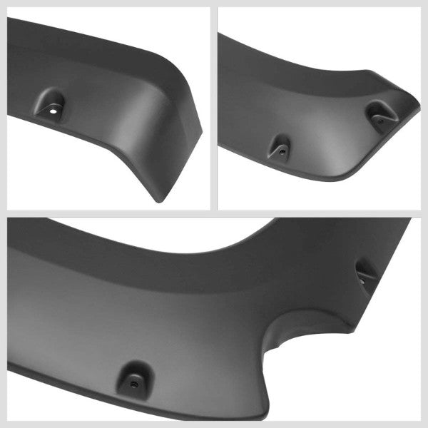Matte Pocket-Rivet Wheel Fender Flares For 07-13 Silverado 1500 69.3" Short Bed-Exterior-BuildFastCar