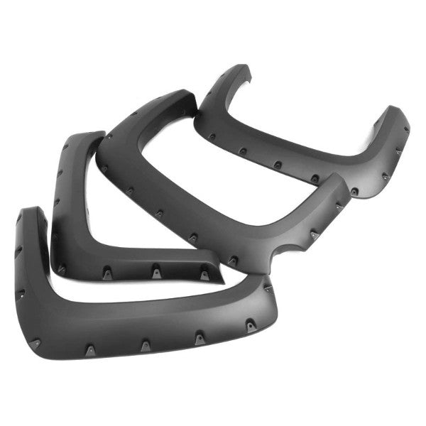 Matte Pocket-Rivet Wheel Fender Flares For 07-13 Silverado 1500 69.3" Short Bed-Exterior-BuildFastCar