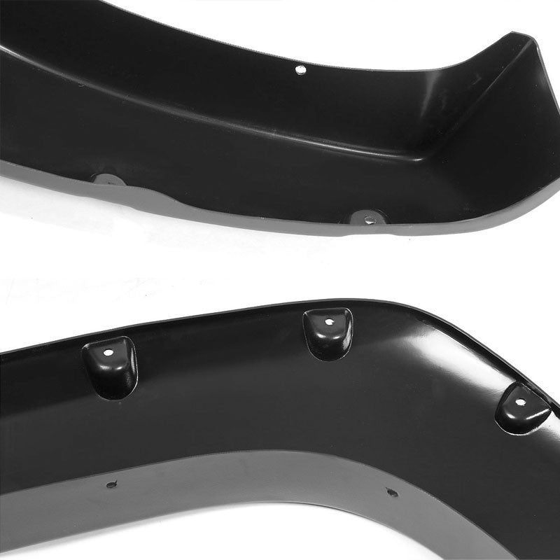 Matte Black Pocket-Rivet Wheel Fender Flares For 07-13 Chevy Silverado 97.6" Bed-Exterior-BuildFastCar