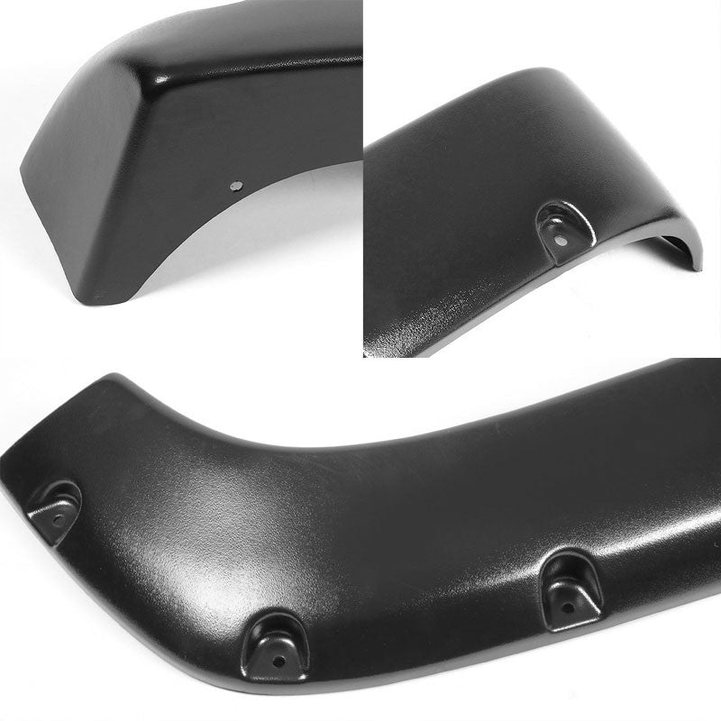 Matte Black Pocket-Rivet Wheel Fender Flares For 07-13 Chevy Silverado 97.6" Bed-Exterior-BuildFastCar