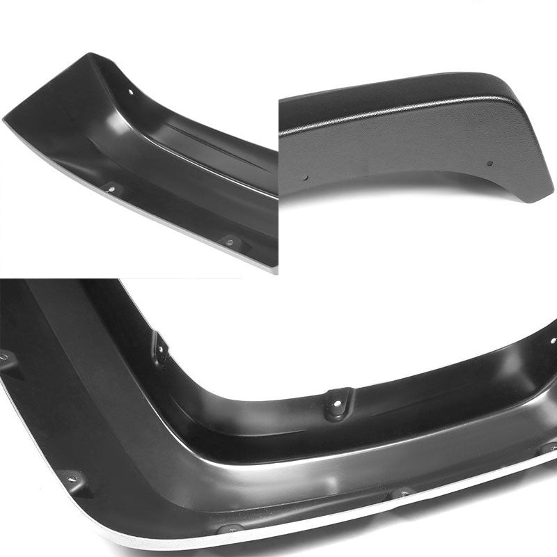 Matte Black ABS Pocket-Riveted T1 Wheel Fender Flares For 14-18 Silverado 1500-Exterior-BuildFastCar