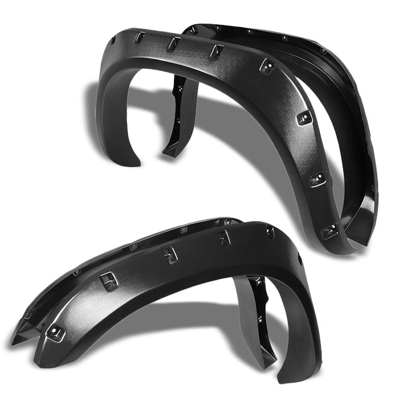 Matte Black ABS Pocket-Riveted Style Wheel Fender Flare Guard For 02-08 Ram 1500-Exterior-BuildFastCar