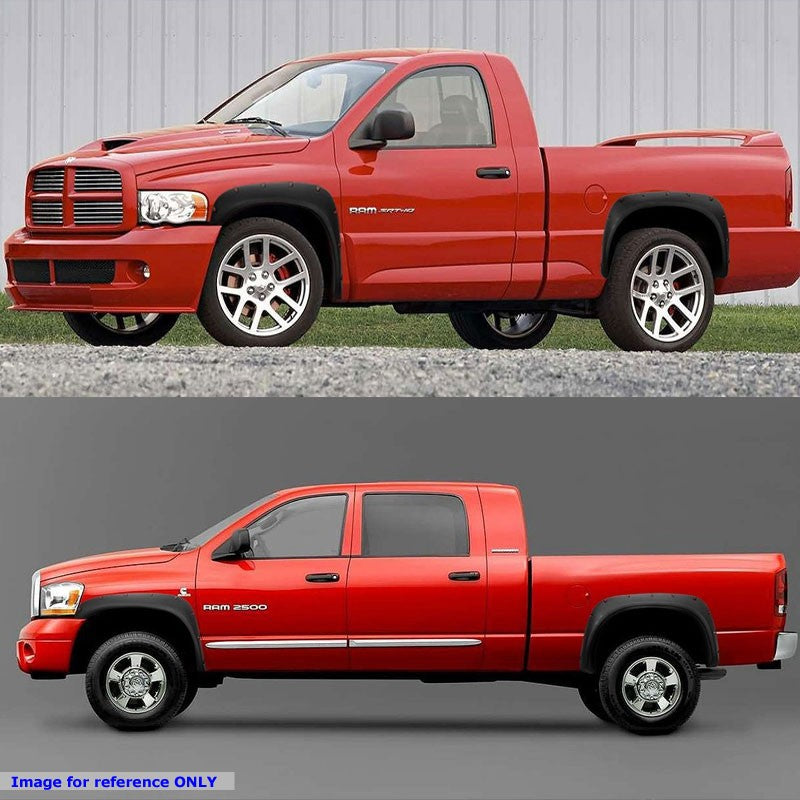 Matte Black ABS Pocket-Riveted Style Wheel Fender Flare Guard For 02-08 Ram 1500-Exterior-BuildFastCar
