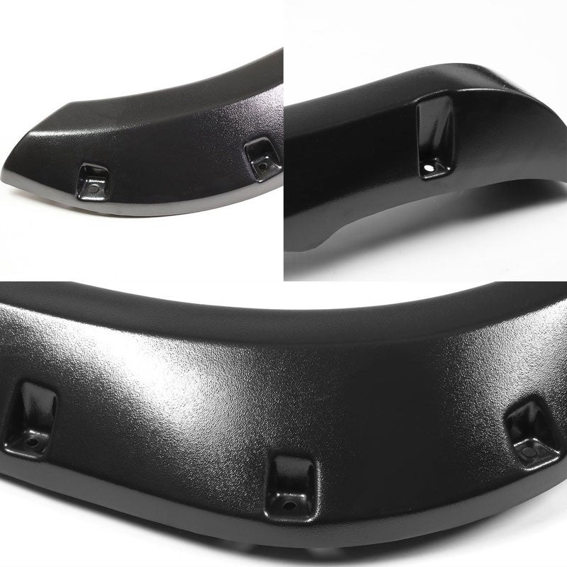 Universal 4-Piece Pocket-Riveted Fender Flare Kit | 1.8" Front / 2.5" Rear ABS Black Flares