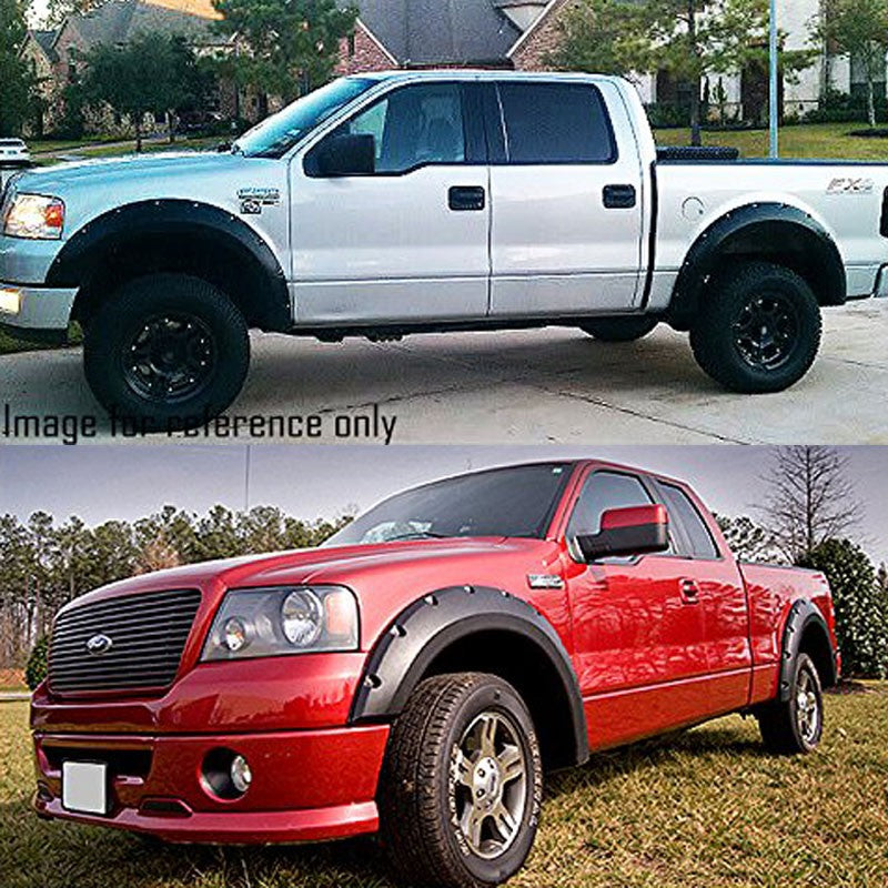 Matte Black ABS Pocket-Riveted 3" Coverage Wheel Fender Flares For 04-08 F-150-Exterior-BuildFastCar