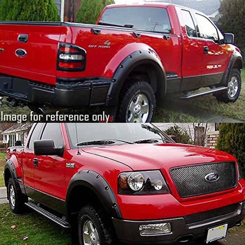 Matte Black ABS Pocket-Riveted 3" Coverage Wheel Fender Flares For 04-08 F-150-Exterior-BuildFastCar