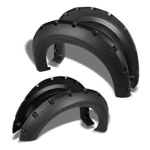 Black ABS Pocket-Riveted1.5" Coverage Wheel Fender Flares Guard For 09-14 F-150-Exterior-BuildFastCar
