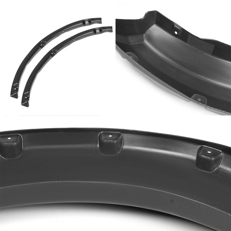 Black ABS Pocket-Riveted1.5" Coverage Wheel Fender Flares Guard For 09-14 F-150-Exterior-BuildFastCar