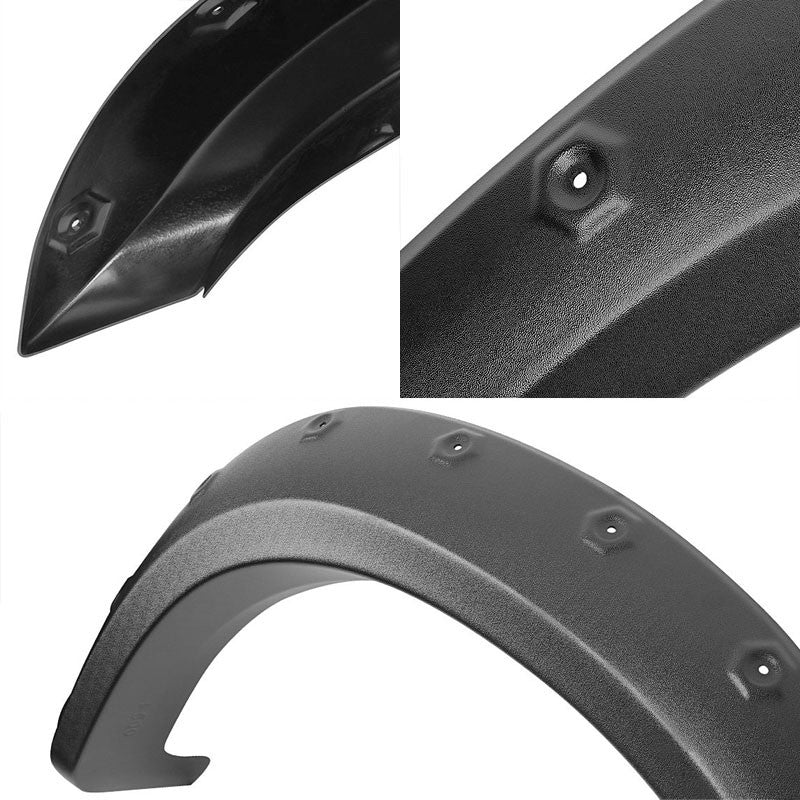 Matte Black Pocket Rivet T2 Wheel Fender Flares For 99-03 F-150 Styleside Bed-Exterior-BuildFastCar