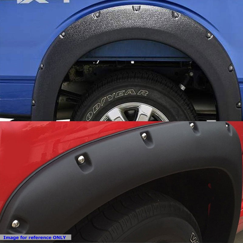 Matte Black ABS Pocket-Rivet Wheel Fender Flares For 07-13 Sierra 1500 69.3" Bed-Exterior-BuildFastCar