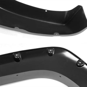 Matte Black ABS Pocket-Rivet Wheel Fender Flares For 07-13 Sierra 1500 69.3" Bed-Exterior-BuildFastCar