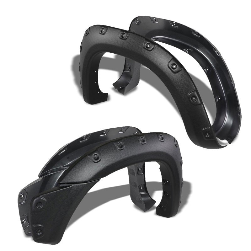 Matte Black ABS Pocket-Riveted T2 Wheel Fender Flares For 12-15 Tacoma 73.5" Bed-Exterior-BuildFastCar