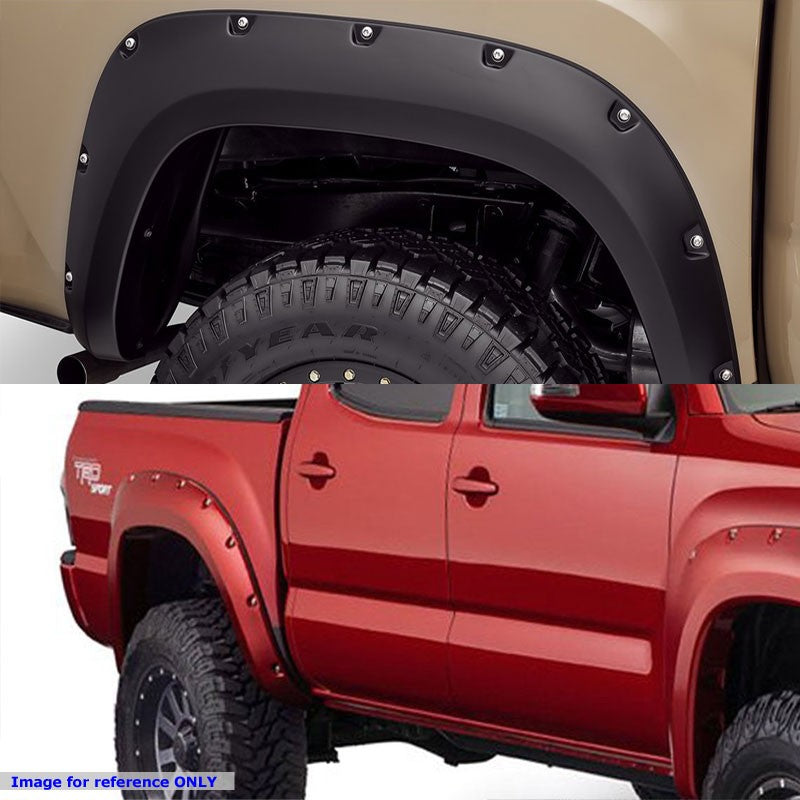 Matte Black ABS Pocket-Riveted T2 Wheel Fender Flares For 12-15 Tacoma 73.5" Bed-Exterior-BuildFastCar