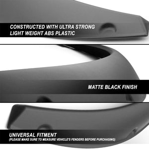 Black Pocket-Riveted Race Wheel Fender Flare Guard For Universal RWD 12.5"F/14"R-Exterior-BuildFastCar