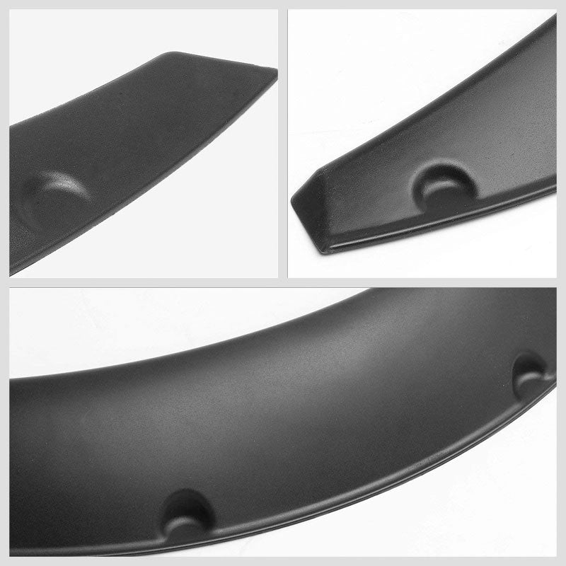Black Pocket-Riveted Race Wheel Fender Flare Guard For Universal RWD 12.5"F/14"R-Exterior-BuildFastCar