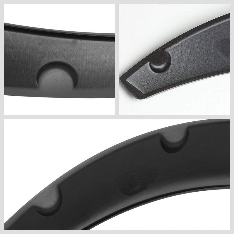 Black Pocket-Riveted Race Wheel Fender Flare Guard For Universal RWD 12.5"F/14"R-Exterior-BuildFastCar