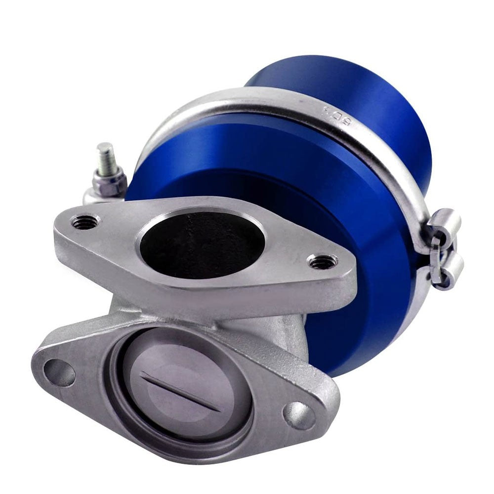 Universal Blue 38mm Turbo Manifold V-Band Wastegate Bypass Exhaust +8 PSI Spring