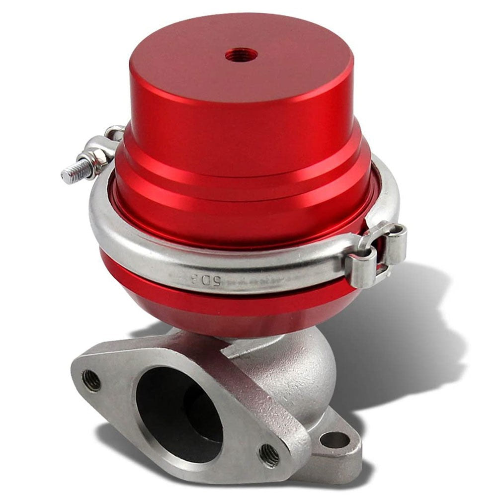 Universal Red 38mm Turbo Manifold V-Band Wastegate Bypass Exhaust +8 PSI Spring