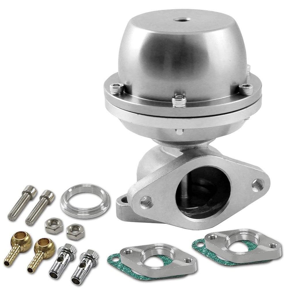 Universal T2 Silver 38mm Turbo V-Band Wastegate WG Bypass Exhaust+8PSI Spring