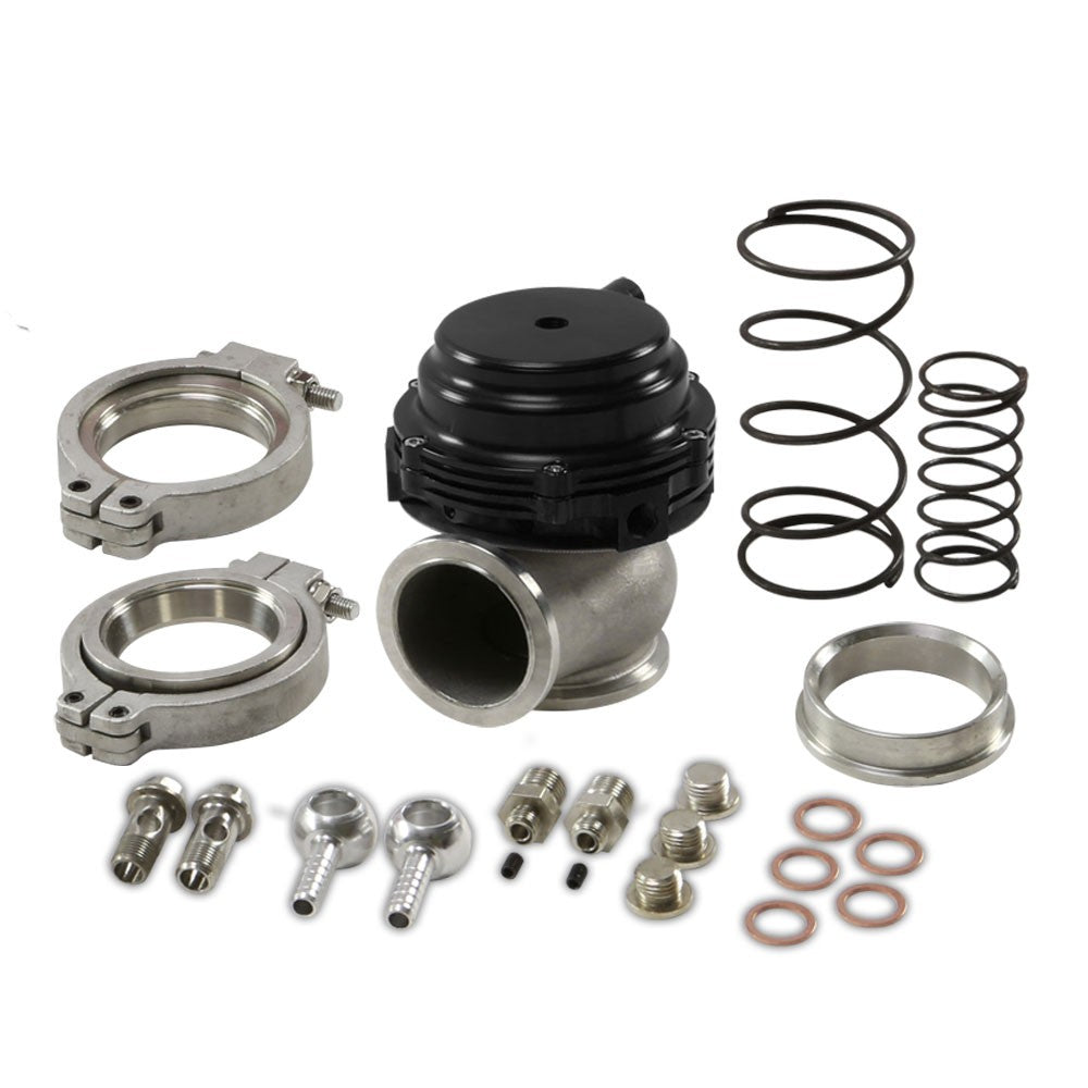 44mm Black Turbocharger Manifold Boost V-Band Wastegate+Dump Ring+13 PSI Spring