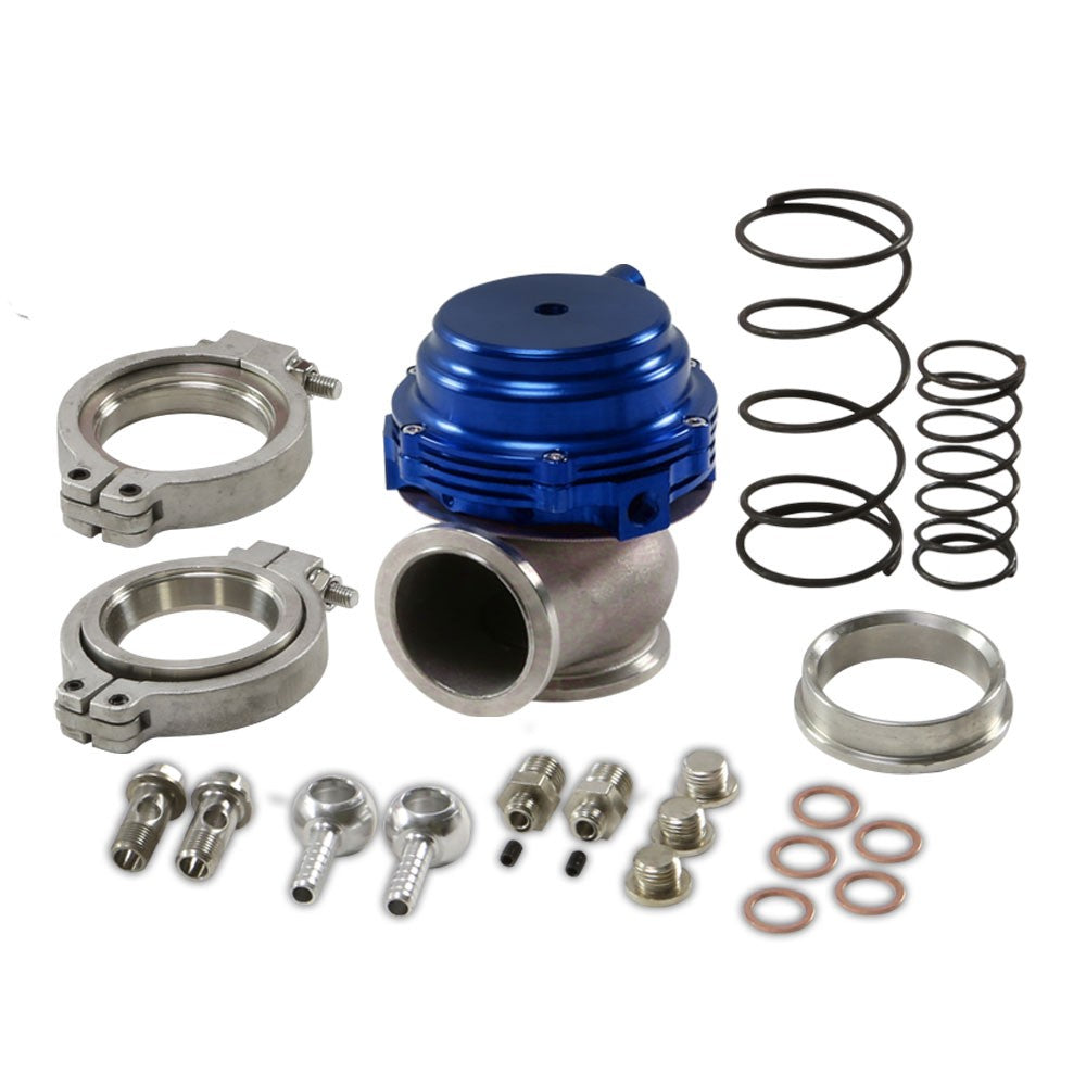 44mm Blue JDM Turbocharger Manifold Boost V-Band Wastegate+Dump Ring+PSI Spring