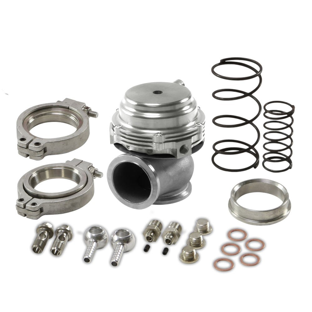 44mm Silver JDM Turbo Manifold Boost V-Band Wastegate+Dump Ring+13 PSI Spring