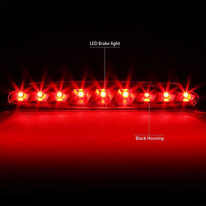 Black Housing Clear Len Rear Third Brake Red LED Light For 97-04 Corvette C5-Exterior-BuildFastCar