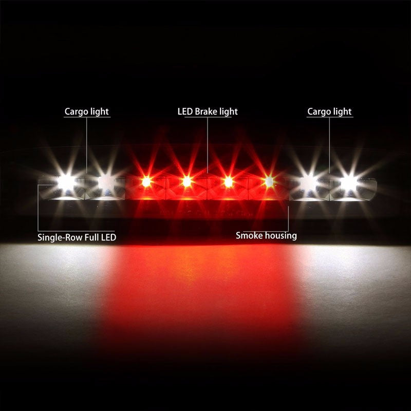 Black Housing Smoke Len Third Brake/Reverse LED Light For Dodge 97-10 Dakota-Exterior-BuildFastCar