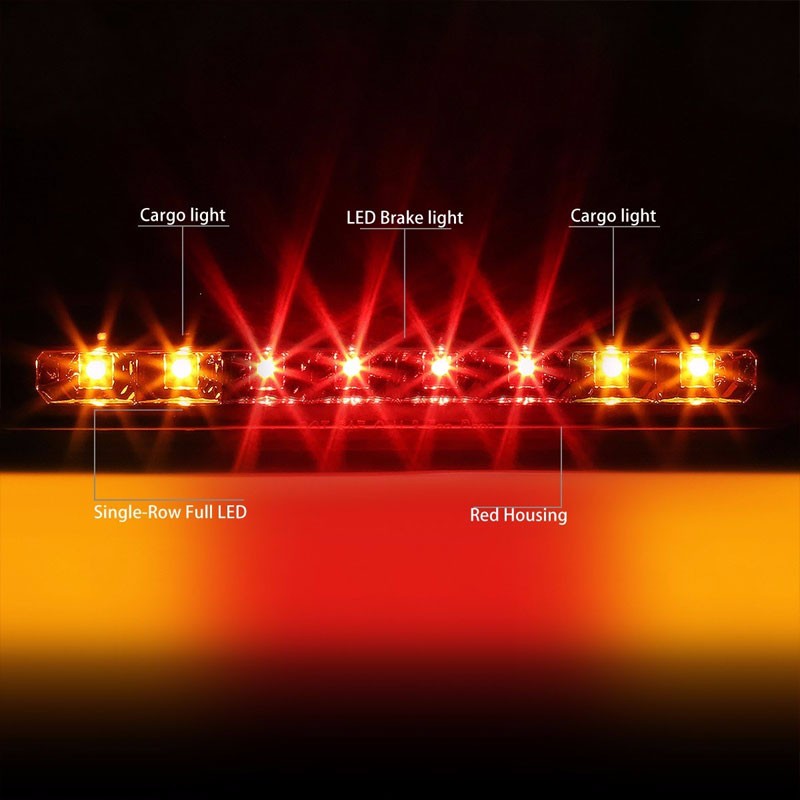 Chrome Housing Red Len Rear Third Brake/Reverse LED Light For Dodge 97-10 Dakota-Exterior-BuildFastCar