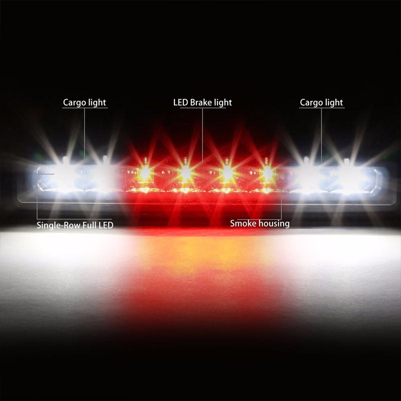 Chrome Housing Smoke Len Third Brake/Reverse LED Light For Dodge 97-10 Dakota-Exterior-BuildFastCar
