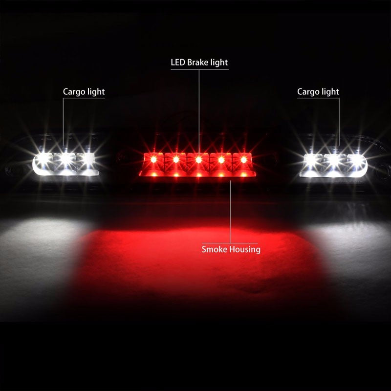 Black Housing Smoke Len Rear Third Center Brake LED Light For Ford 15-16 F-150-Exterior-BuildFastCar
