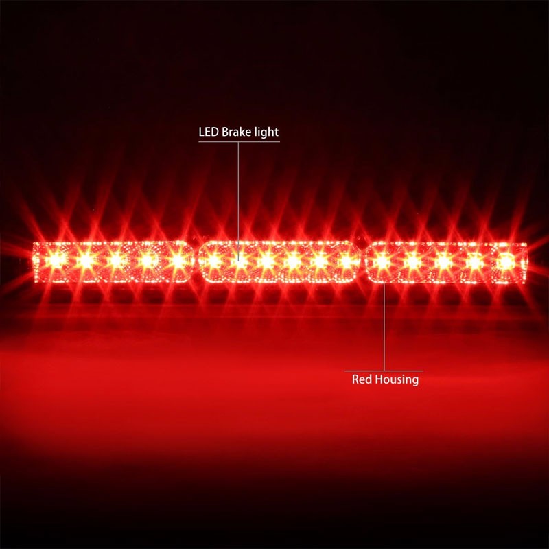 Chrome Housing Red Len Rear Third Brake Red LED Light For Ford 97-03 F150/F250-Exterior-BuildFastCar