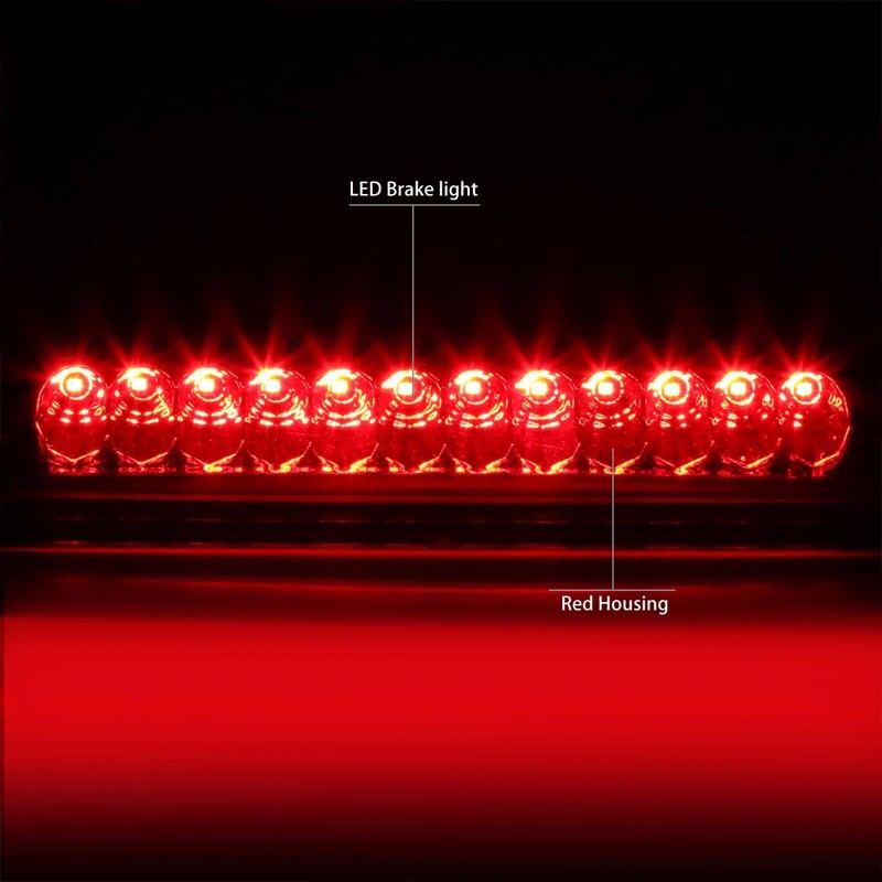 Chrome Housing Red Len Third Brake Red LED Light For 98-01 Explorer UN105/UN150-Exterior-BuildFastCar