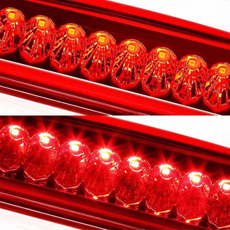 Chrome Housing Red Len Third Brake Red LED Light For 98-01 Explorer UN105/UN150-Exterior-BuildFastCar