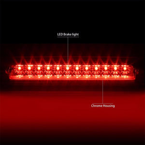 Chrome Housing Clear Len Third Brake Red LED Light For Ford 02-12 Explorer U502-Exterior-BuildFastCar