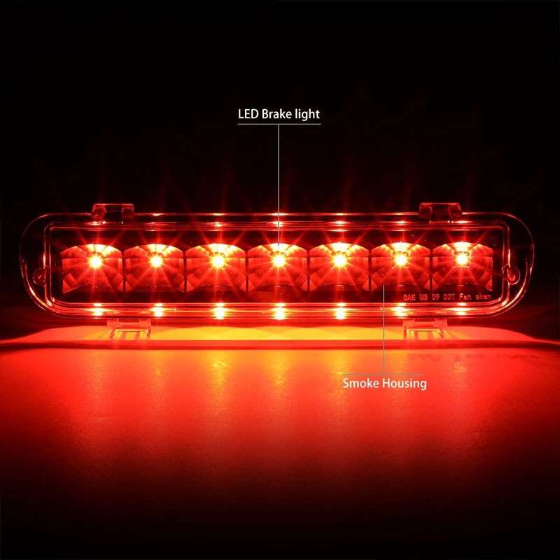 Smoked Lens/Black LED Bulb Rear 3RD Third Brake Light Lamp For 09-11 Ford Flex-Exterior-BuildFastCar