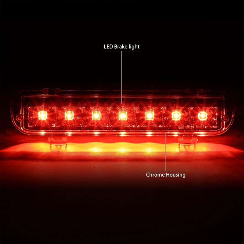 Clear Lens/Chrome LED Bulb Rear 3RD Third Brake Light Lamp For 09-11 Ford Flex-Exterior-BuildFastCar