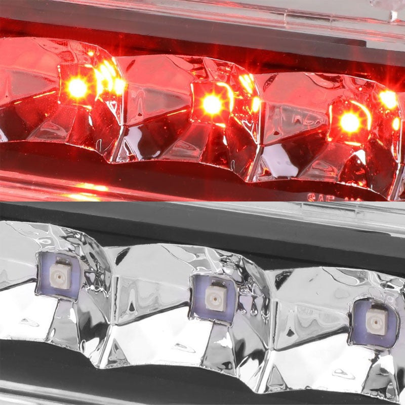 Clear Lens/Chrome LED Bulb Rear 3RD Third Brake Light Lamp For 09-11 Ford Flex-Exterior-BuildFastCar