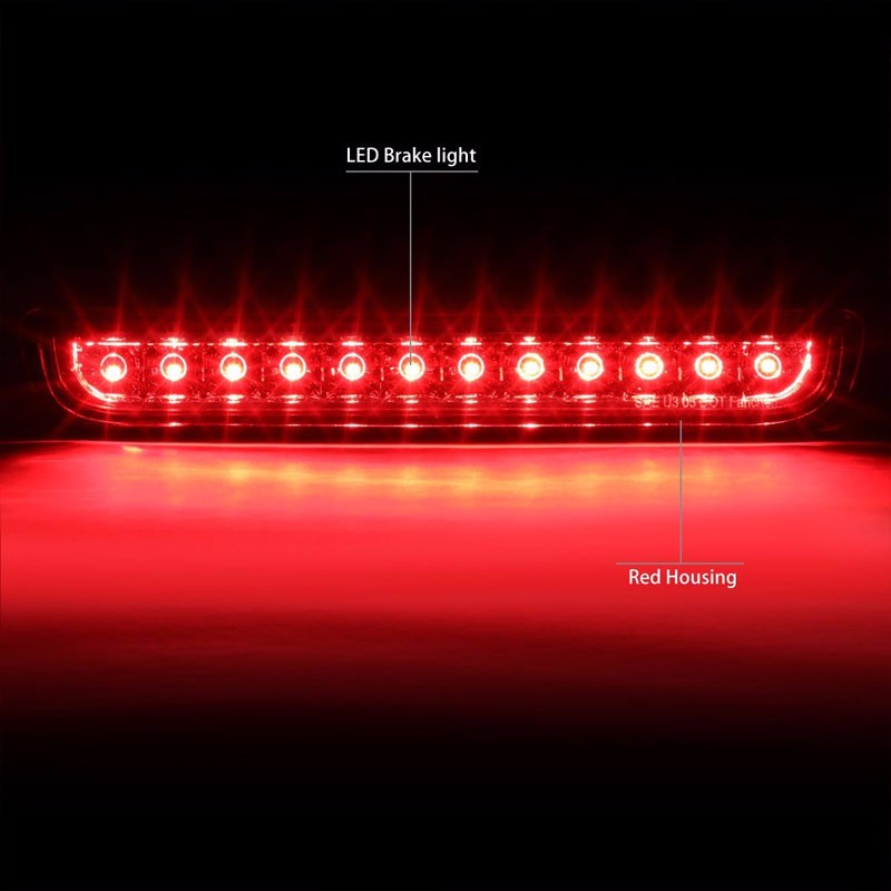 Chrome Housing Red Len Third Brake Red LED Light For 07-14 FJ Cruiser 4.0L DOHC-Exterior-BuildFastCar