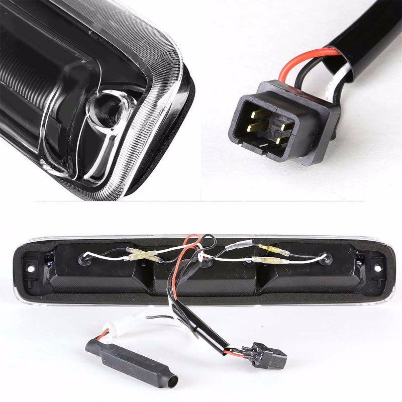 Black Third Brake/Reverse Red/White LED Light For 99-07 Sierra HD/Classic V8/V6-Exterior-BuildFastCar