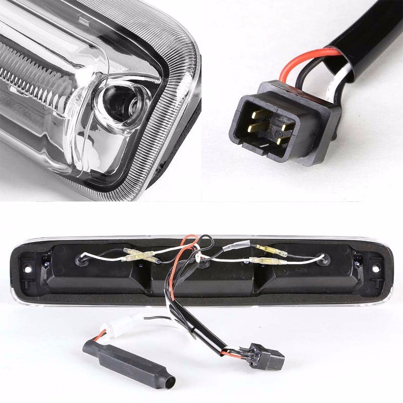 Clear Third Brake/Reverse Red/White LED Light For 99-07 Sierra HD/Classic V8/V6-Exterior-BuildFastCar